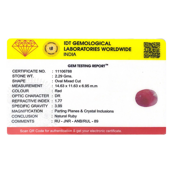 Indian Ruby - 11.45 Carat