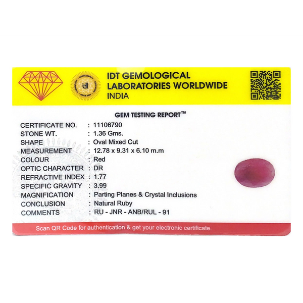 Indian Ruby - 6.8 Carat