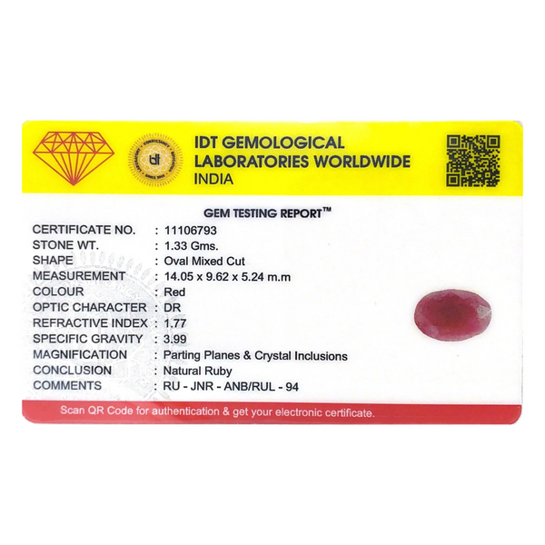 Indian Ruby - 6.65 Carat