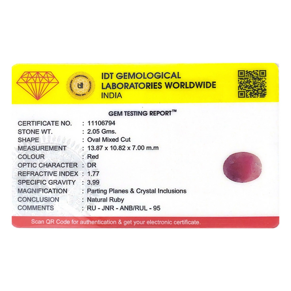 Indian Ruby - 10.25 Carat