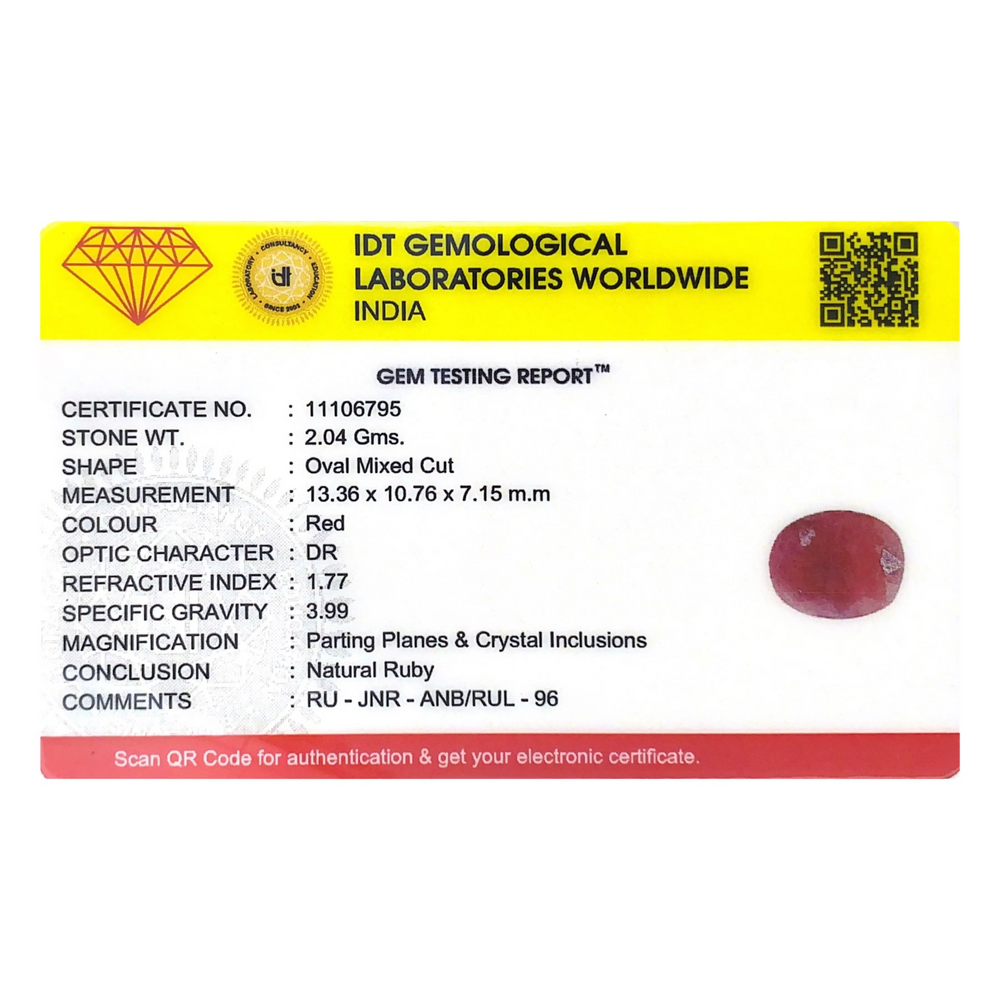 Indian Ruby - 10.2 Carat