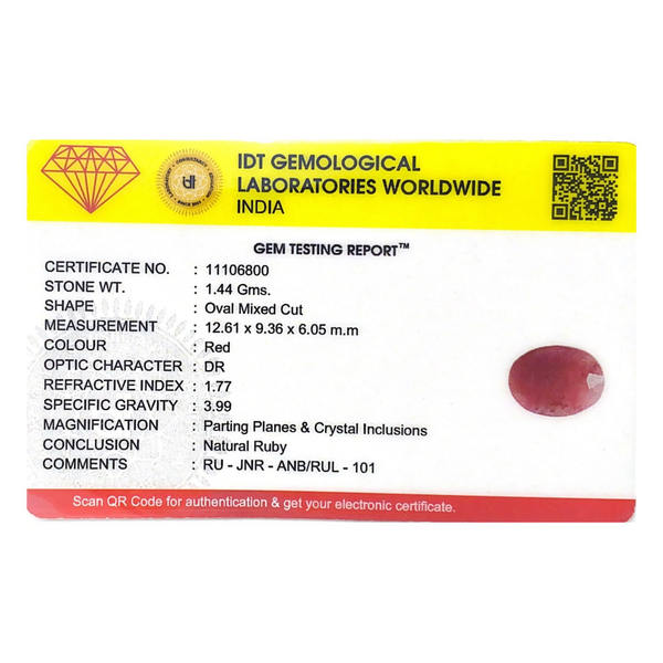 Indian Ruby - 7.2 Carat