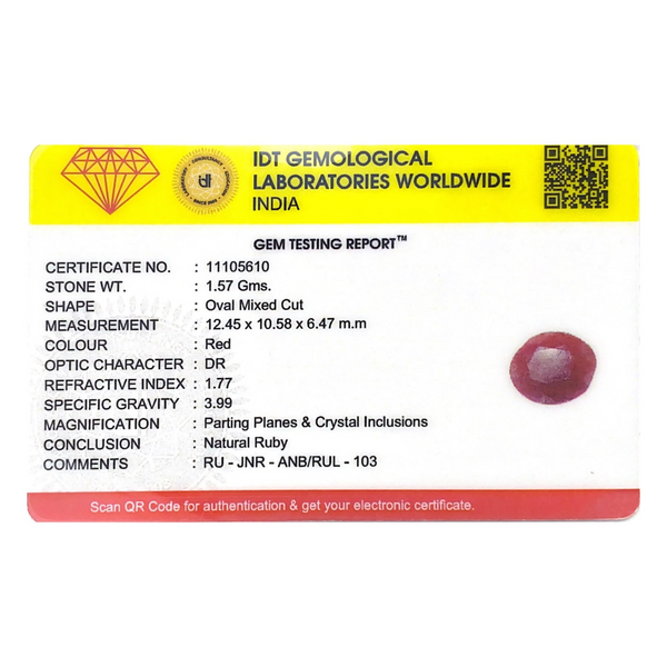 Indian Ruby - 7.85 Carat