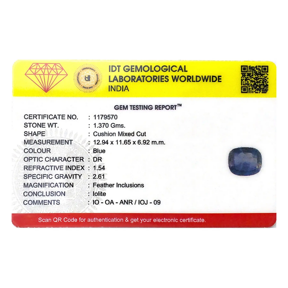 Iolite (Neeli) - 6.85 Carat - Pramogh