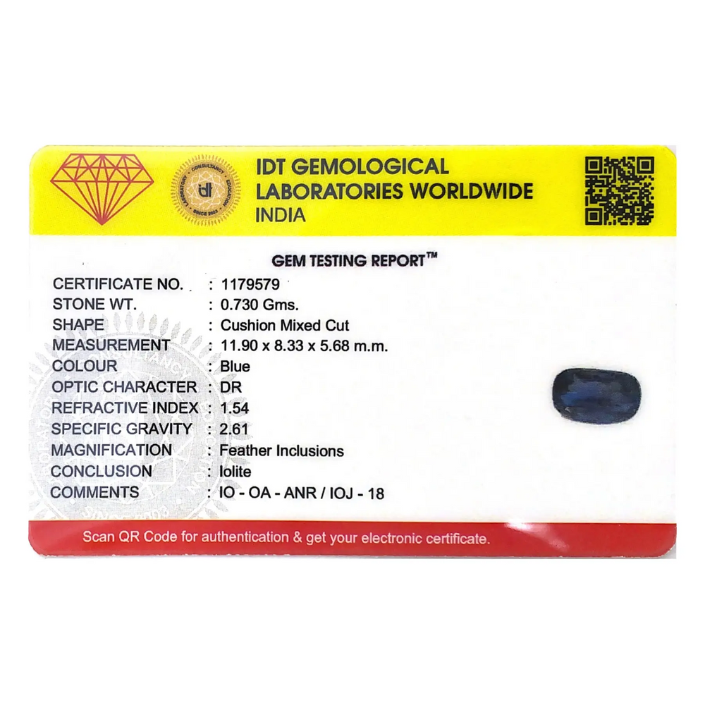 Iolite (Neeli) - 3.65 Carat - Pramogh