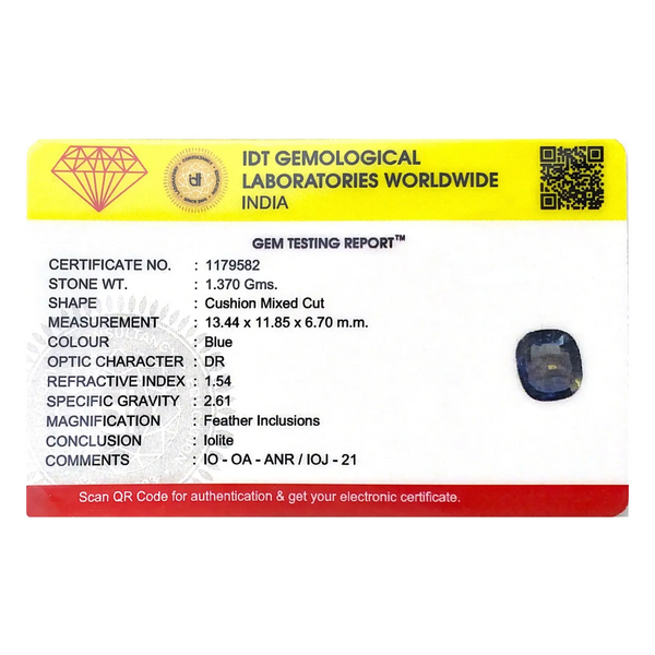 Iolite (Neeli) - 6.85 Carat - Pramogh