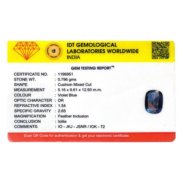 Iolite (Neeli)- 3.98 Carat