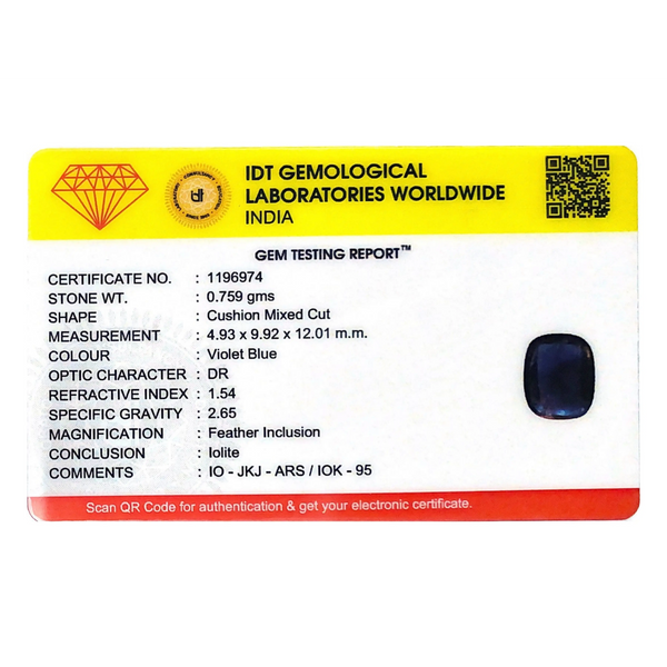Iolite (Neeli)- 3.8 Carat