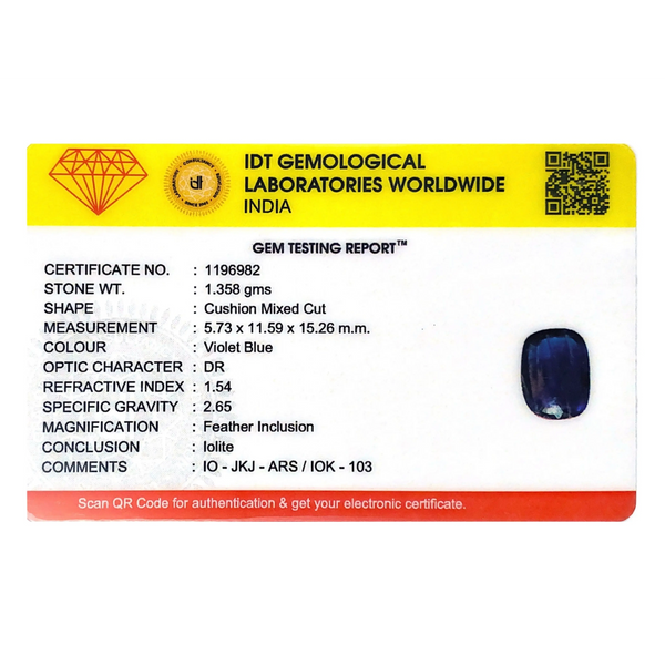 Iolite (Neeli)- 6.79 Carat