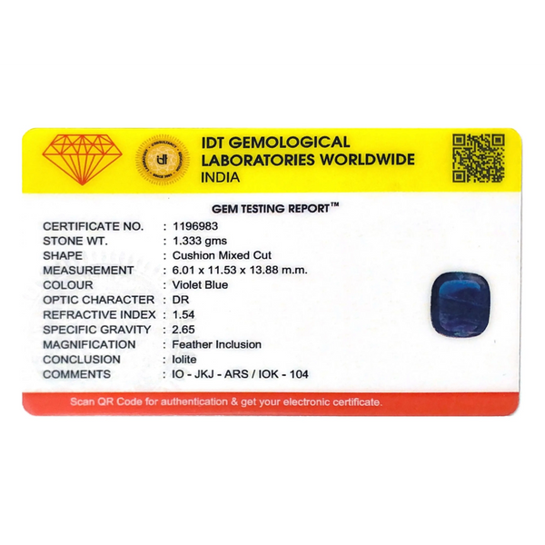 Iolite (Neeli)- 6.67 Carat