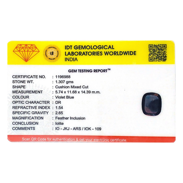 Iolite (Neeli)- 6.54 Carat