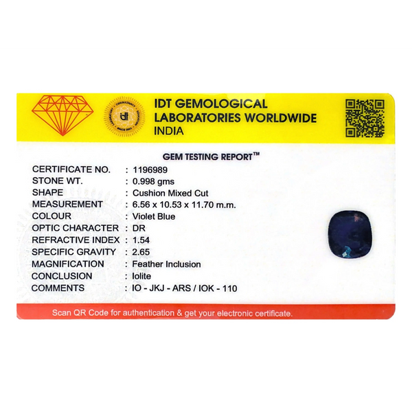 Iolite (Neeli)- 4.99 Carat