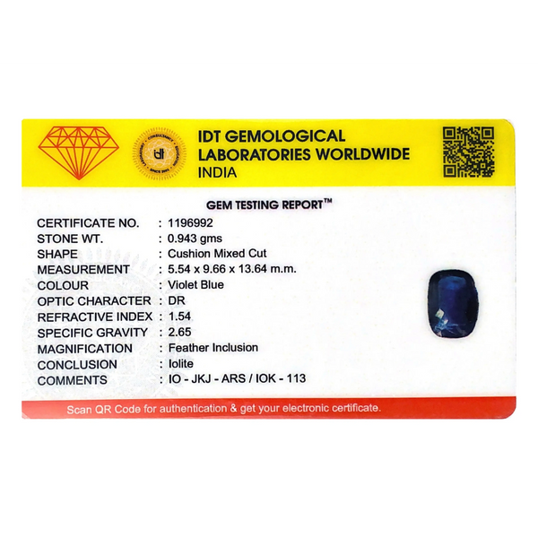 Iolite (Neeli)- 4.72 Carat