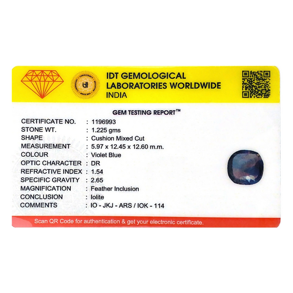 Iolite (Neeli)- 6.13 Carat