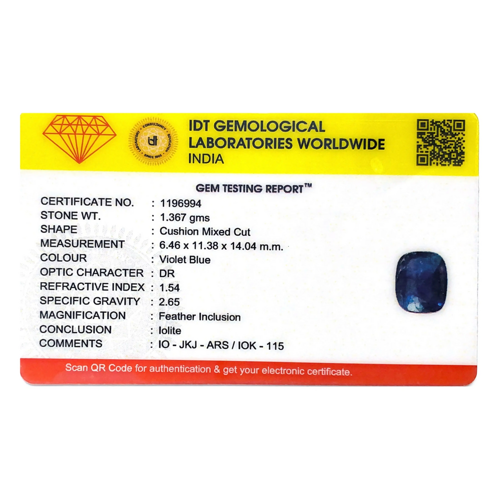 Iolite (Neeli)- 6.84 Carat