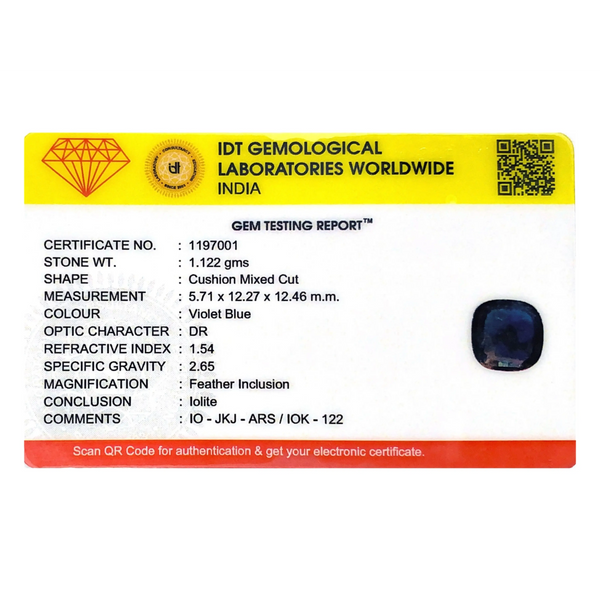 Iolite (Neeli)- 5.61 Carat