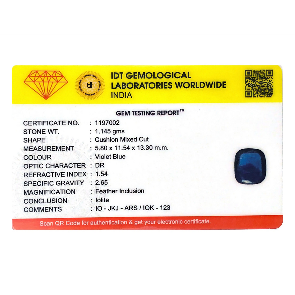 Iolite (Neeli)- 5.73 Carat