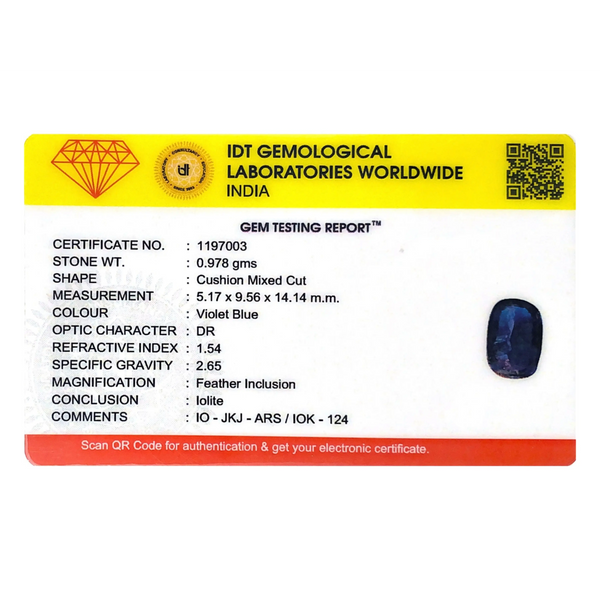 Iolite (Neeli)- 4.89 Carat