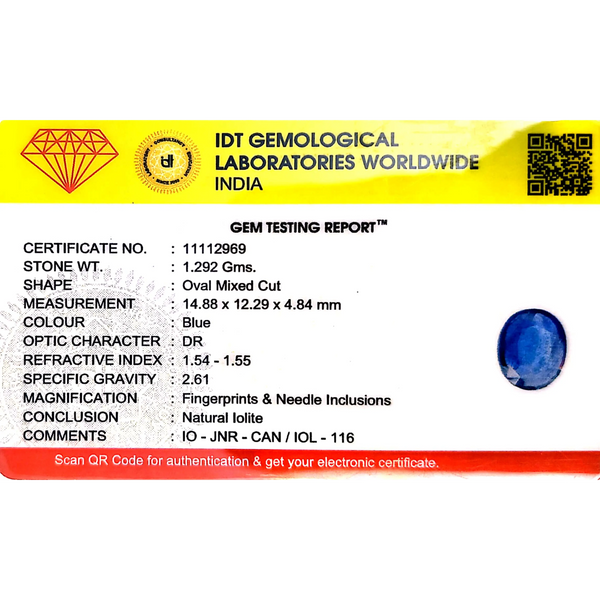 Iolite (Neeli) - 6.46 Carat