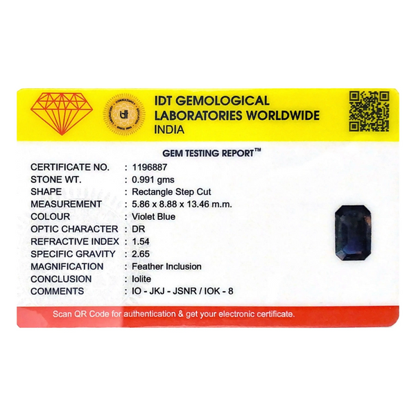 Iolite (Neeli)- 4.96 Carat