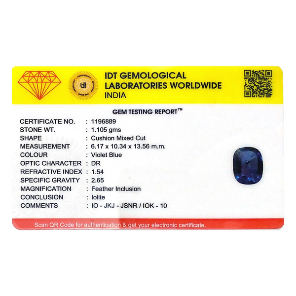 Iolite (Neeli)- 5.53 Carat