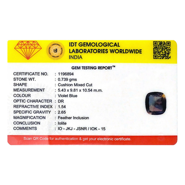 Iolite (Neeli)- 3.7 Carat