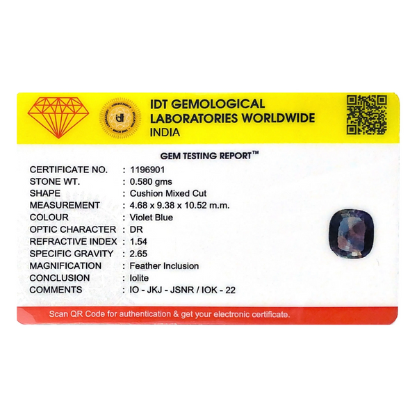 Iolite (Neeli)- 2.9 Carat