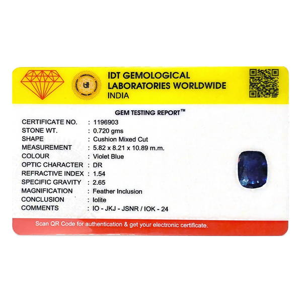 Iolite (Neeli)- 3.6 Carat