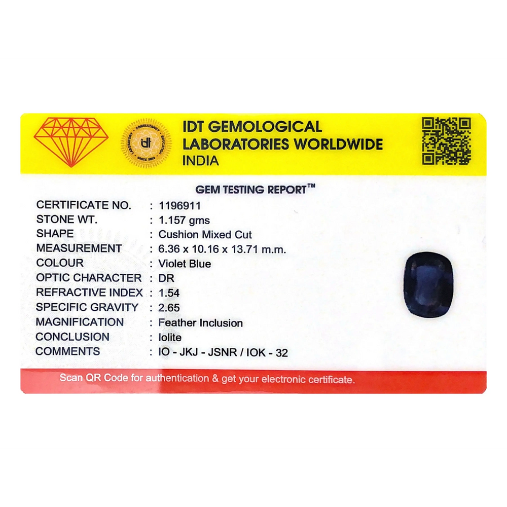 Iolite (Neeli)- 5.79 Carat