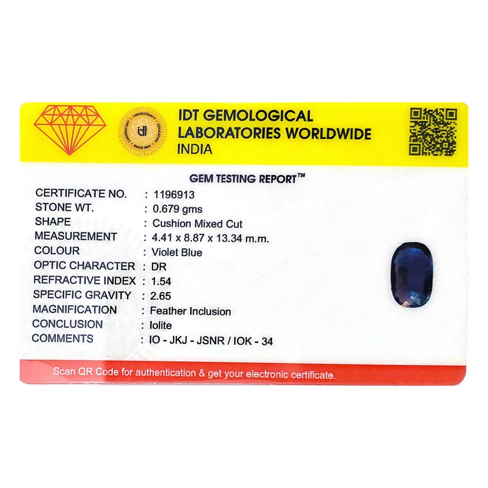 Iolite (Neeli)- 3.4 Carat