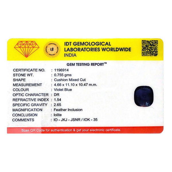 Iolite (Neeli)- 3.78 Carat