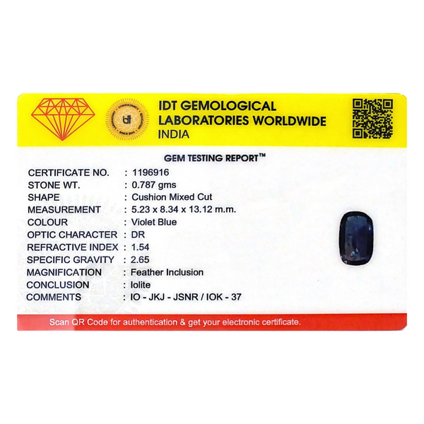 Iolite (Neeli)- 3.94 Carat