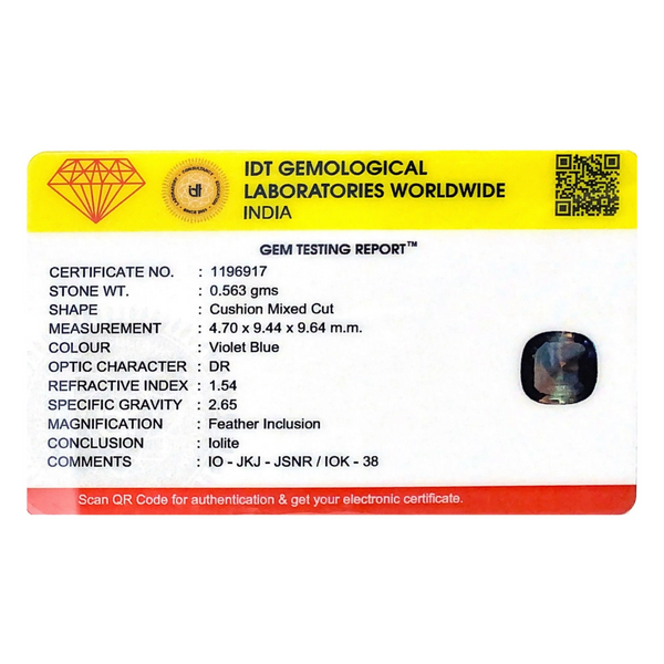 Iolite (Neeli)- 2.82 Carat