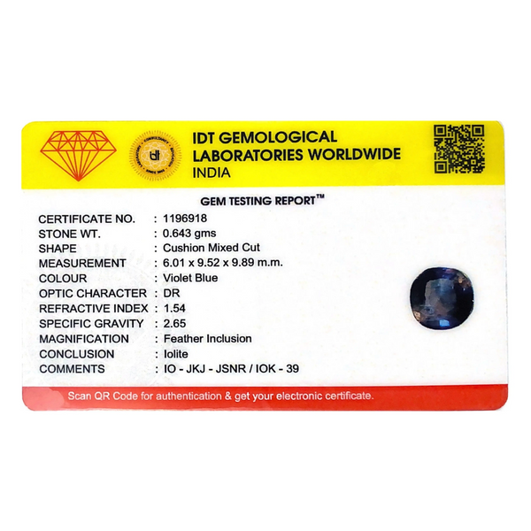 Iolite (Neeli)- 3.22 Carat