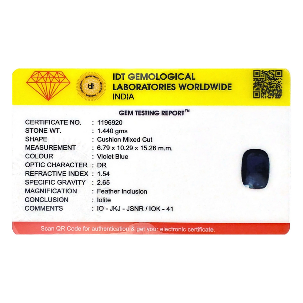 Iolite (Neeli)- 7.2 Carat