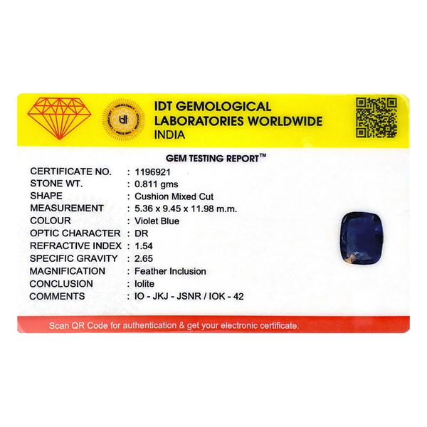 Iolite (Neeli)- 4.06 Carat