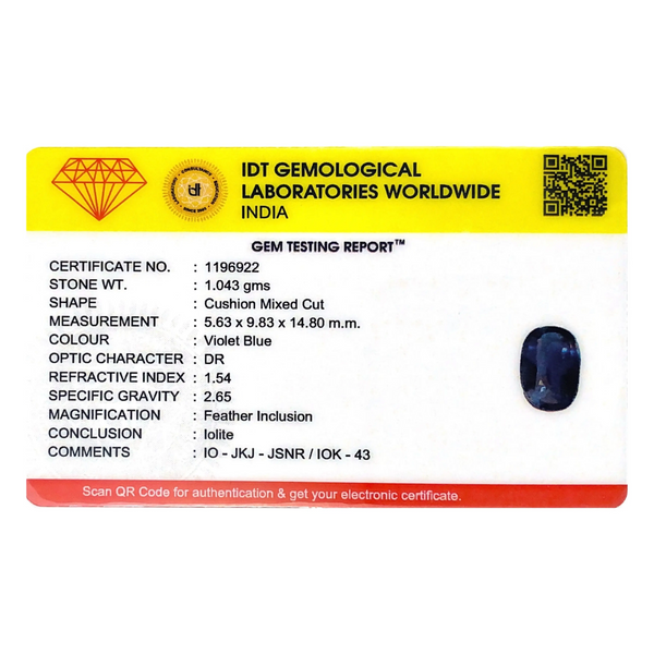 Iolite (Neeli)- 5.22 Carat