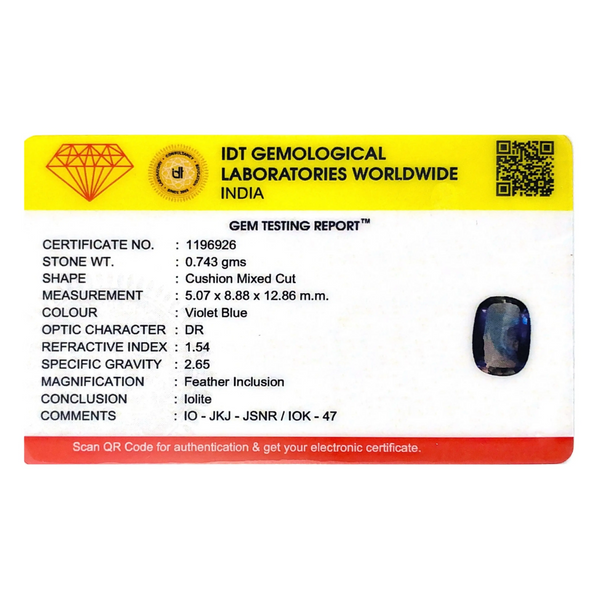 Iolite (Neeli)- 3.72 Carat