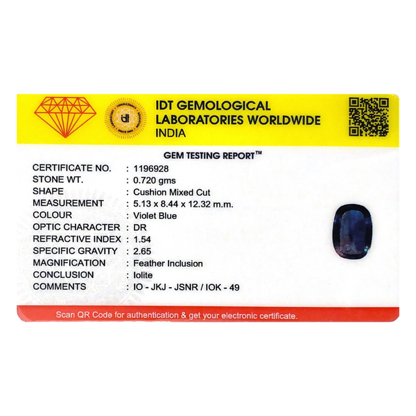 Iolite (Neeli)- 3.6 Carat