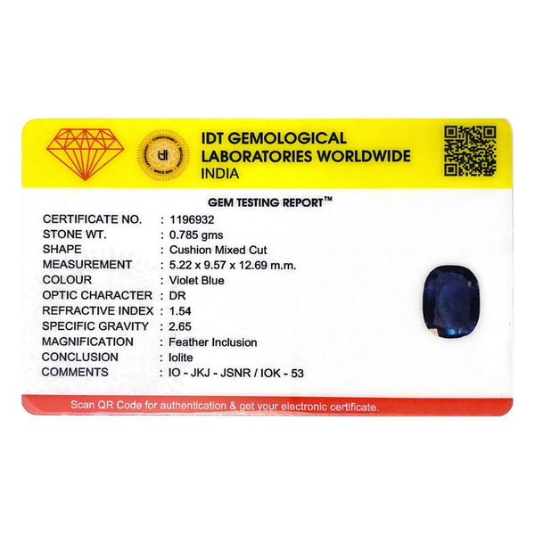 Iolite (Neeli)- 3.93 Carat