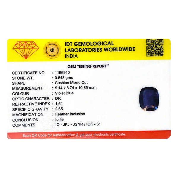 Iolite (Neeli)- 3.22 Carat