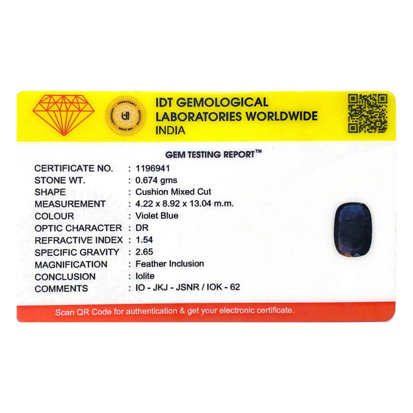 Iolite (Neeli)- 3.37 Carat