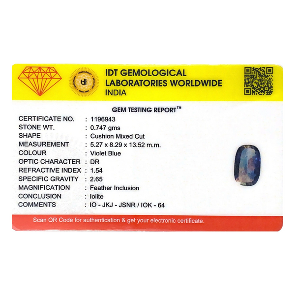 Iolite (Neeli)- 3.74 Carat