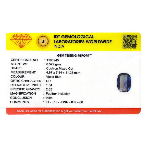 Iolite (Neeli)- 2.9 Carat