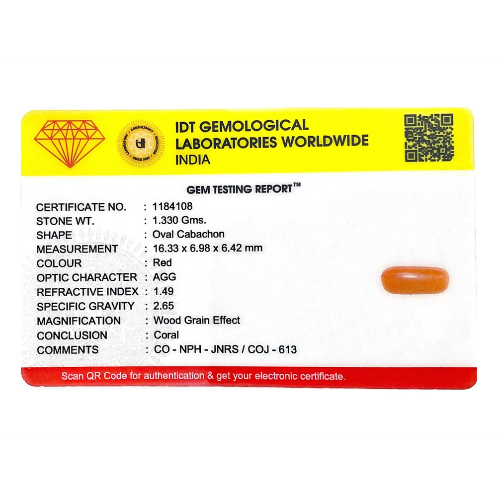 Red Coral - 6.65 Carat - Pramogh