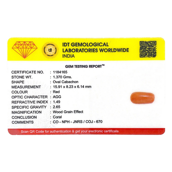 Red Coral - 6.85 Carat - Pramogh