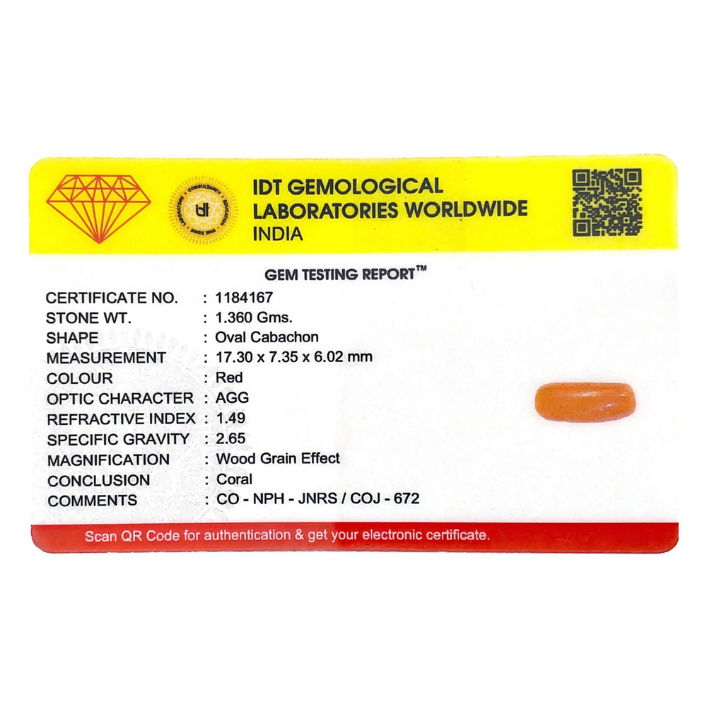 Red Coral - 6.8 Carat - Pramogh