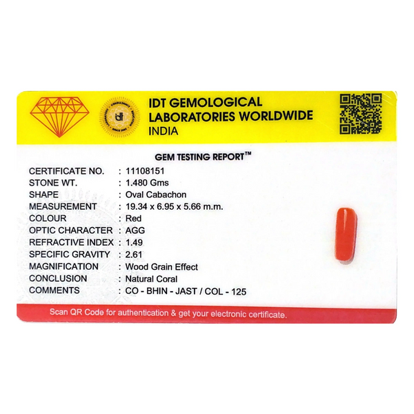 Red Coral - 7.4 Carat
