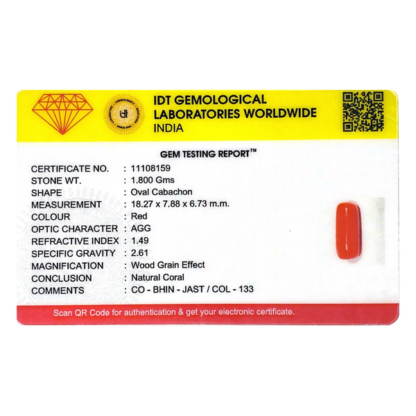 Red Coral - 9 Carat