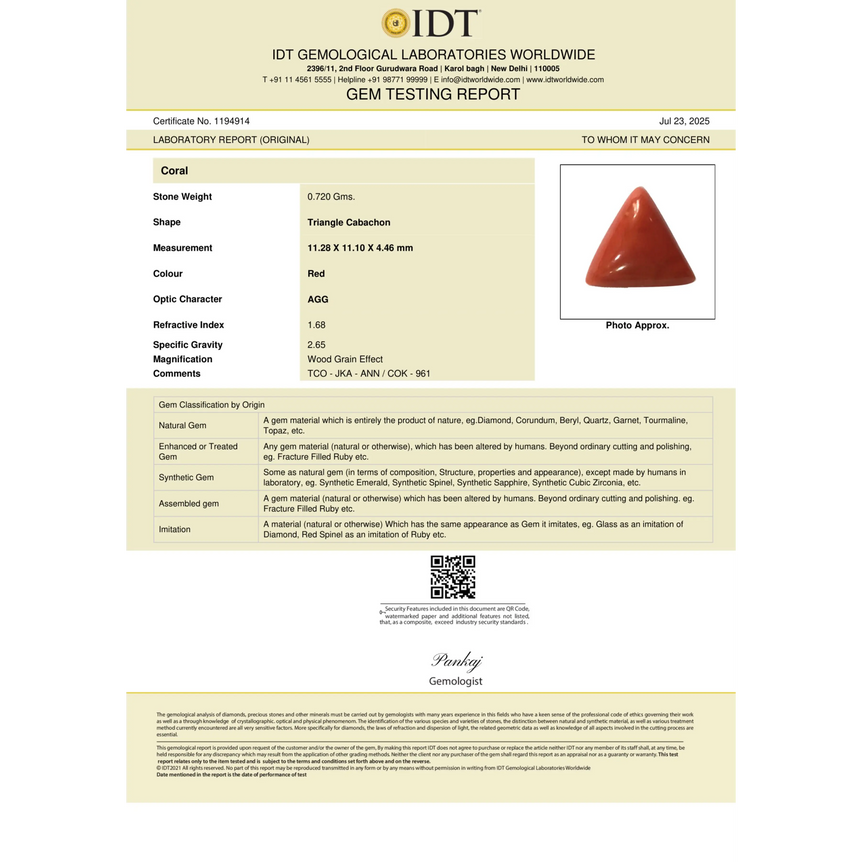 Red Coral - 3.6 Carat